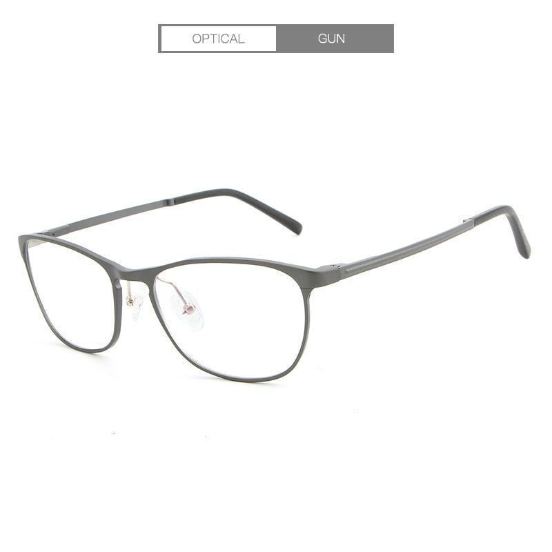 Hdcrafter Unisex Full Rim Square Aluminum Magnesium Frame Eyeglasses Lp6290 Full Rim Hdcrafter Eyeglasses GUN  