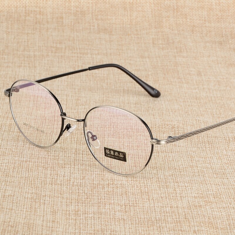 Unisex Eyeglasses Round Frame Metal Alloy S801 Frame Bclear Silver  