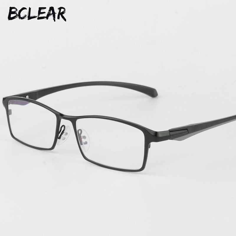 Men's Full Rim Alloy Frame Eyeglasses S9064 Full Rim Bclear black  