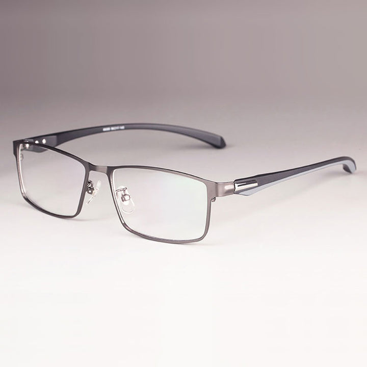 Hotochki Men's Full/Semi Rim Rectangular IP Electroplated Alloy Frame Eyeglasses Semi Rim Hotochki GrayFullRim  