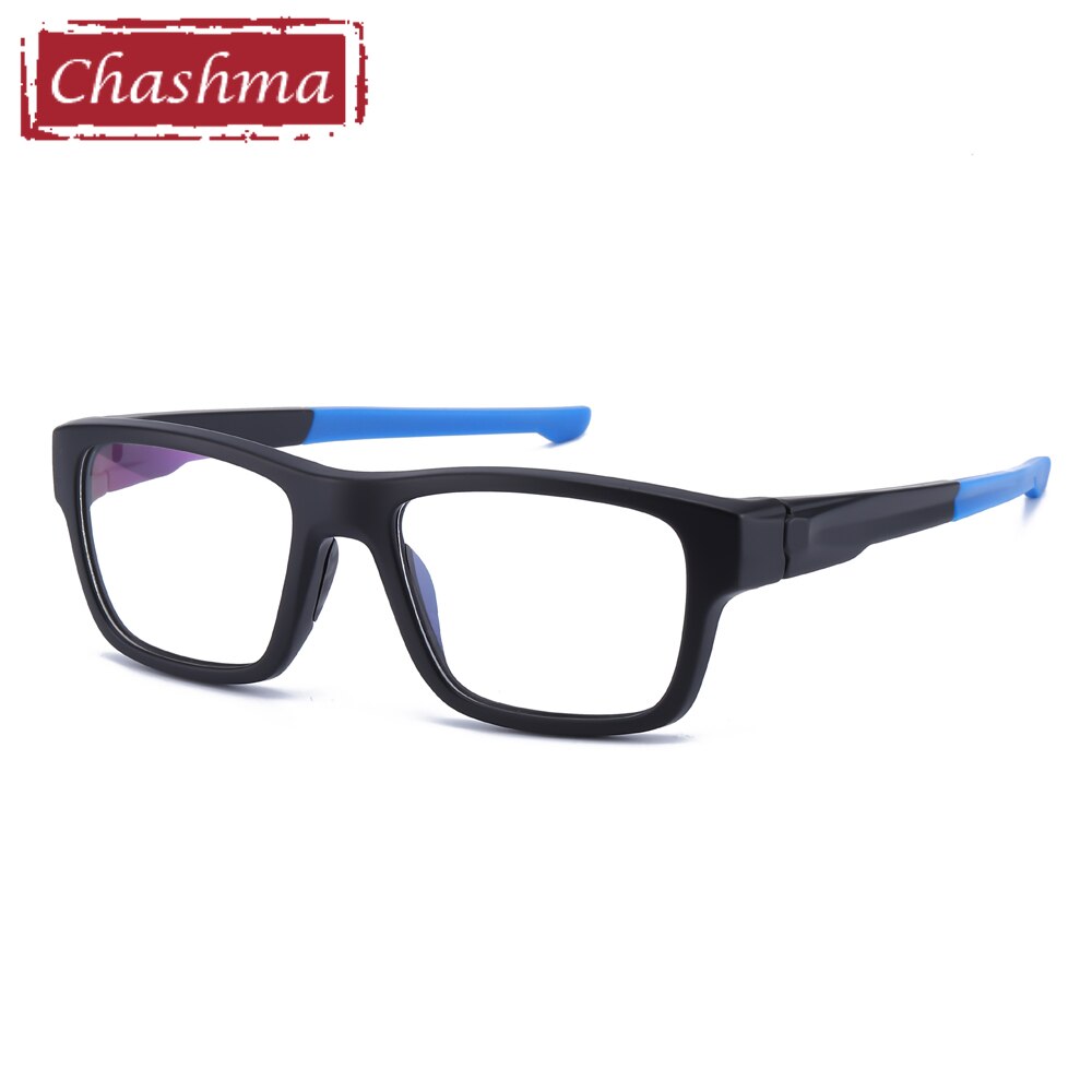 Men's Eyeglasses Sport TR90 Anti Glare Anti Reflective 9124 Sport Eyewear Chashma Black with Blue  