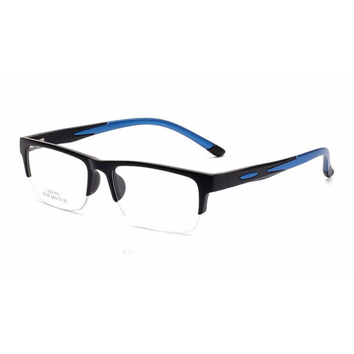 Hotochki Unisex Semi Rim TR-90 Resin Square Frame Eyeglasses 18192 Semi Rim Hotochki Dark Blue  