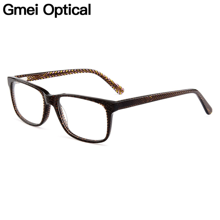 Unisex Eyeglasses Square Acetate Full Rim With Spring Hinges A010 Full Rim Gmei Optical   