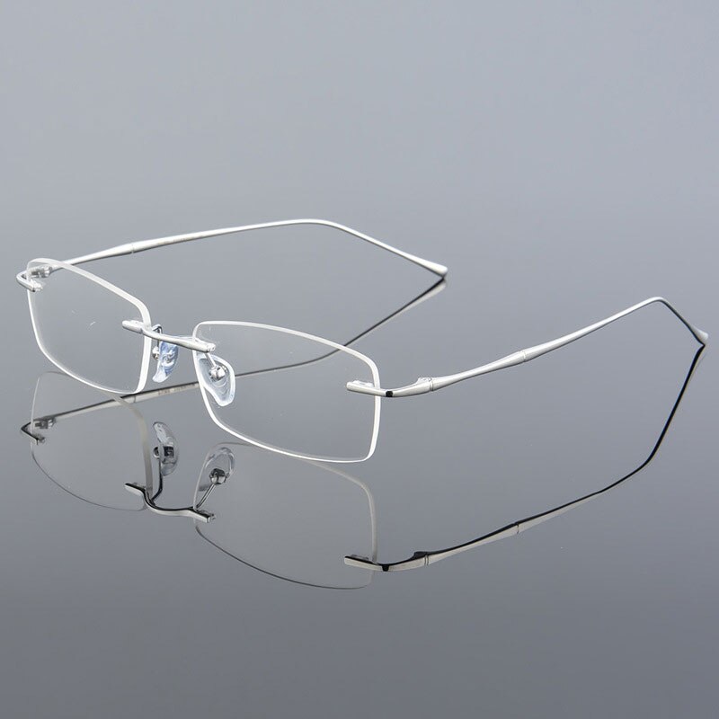 Reven Jate 632 Rimless Men Eyeglasses Frame Glasses For Man Eyewear Rimless Spectacles Rimless Reven Jate Silver  