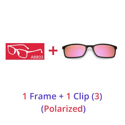 Ralferty Polarized Sunglasses Men Women 5 In 1 Magnetic Clip On Glasses Tr90 Eyewear Frames Eyeglass 8803 Clip On Sunglasses Ralferty 1 Frame 1 Clips 3 Matt Black Frame 
