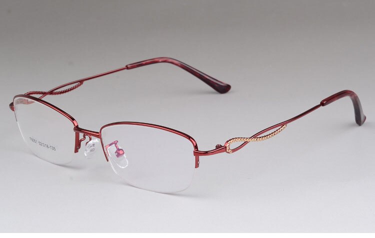 Women's Half Rim Alloy Frame Eyeglasses F6051 Semi Rim Bclear   