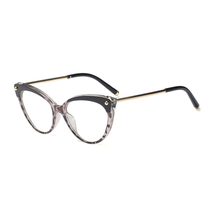 Hotony Women's Full Rim Cat Eye Acetate Frame Eyeglasses 93308 Full Rim Hotony C4  