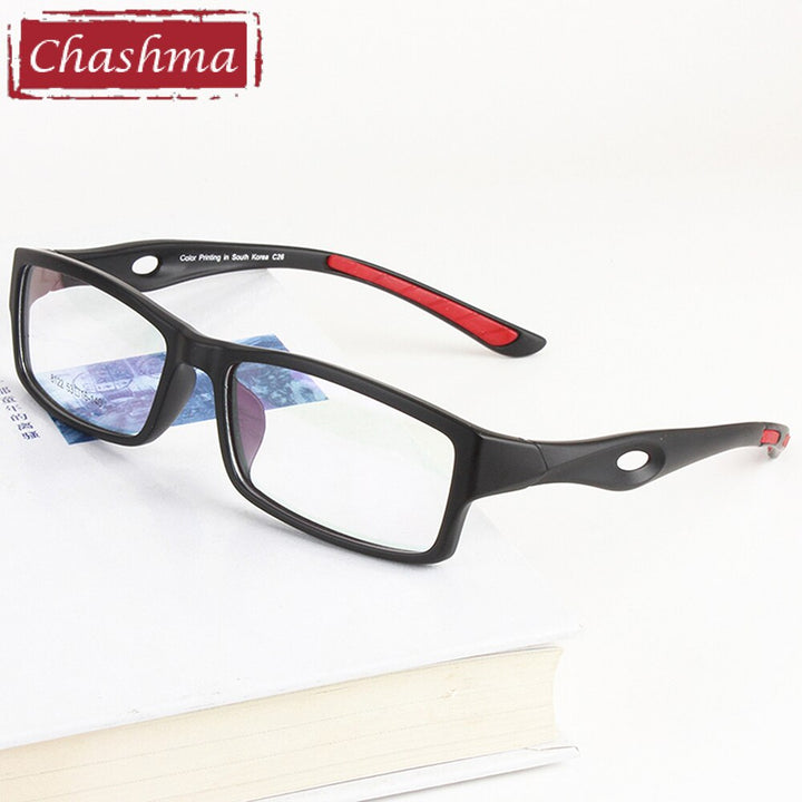 Chashma Ottica Unisex Full Rim Square Tr 90 Titanium Sport Eyeglasses 18166 Sport Eyewear Chashma Ottica   
