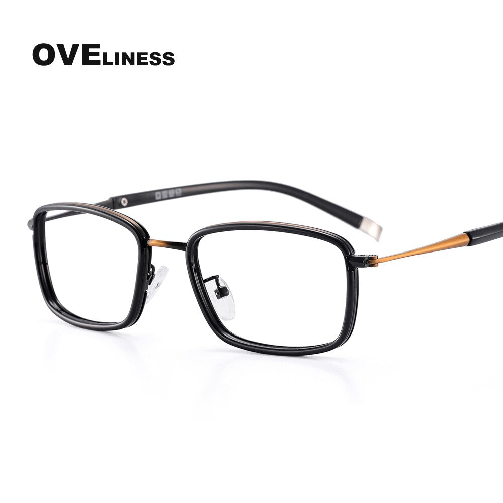 Oveliness Unisex Full Rim Square Alloy Eyeglasses 0037 Full Rim Oveliness bronze  