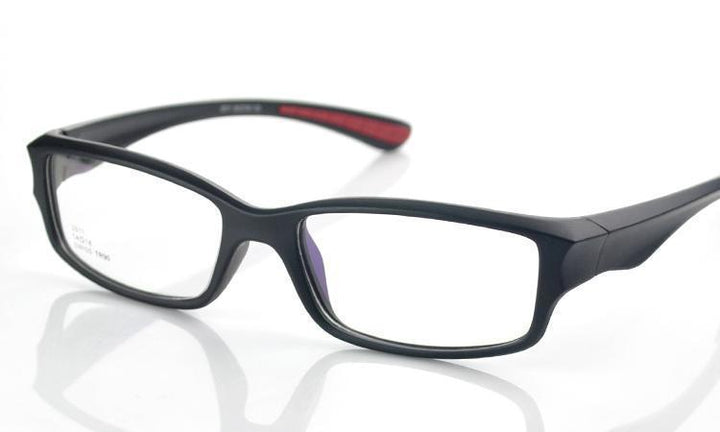 Men's Eyeglasses Ultra-light Tr90 Slip-resistant Acetate Frame Brightzone 2011 black red legs  