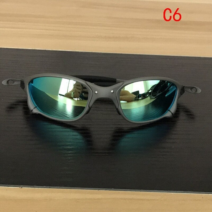 Mtb Unisex Full Rim Rectangle Alloy Acetate Polarized Sunglasses Cp005-4 Sunglasses Mtb Yellow One Size MULTI