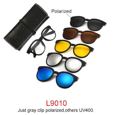 Ralferty Magnet Sunglasses Men Women Luxury Brand Polarized Uv400 5 In 1 Clip On Grade Glasses Frame Sunglasses Ralferty L9010  