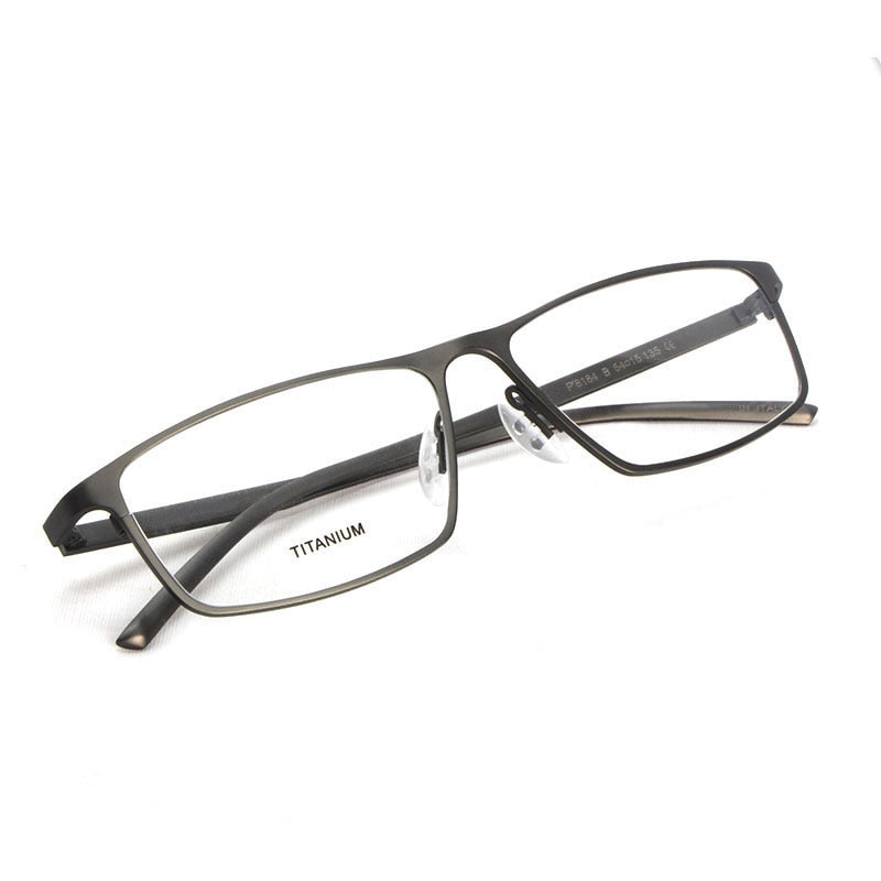 Reven Glasses Eyeglasses P8184 Titanium Business Men Eye Glasses Eyewear Spectacles Frame Reven Jate Gray  