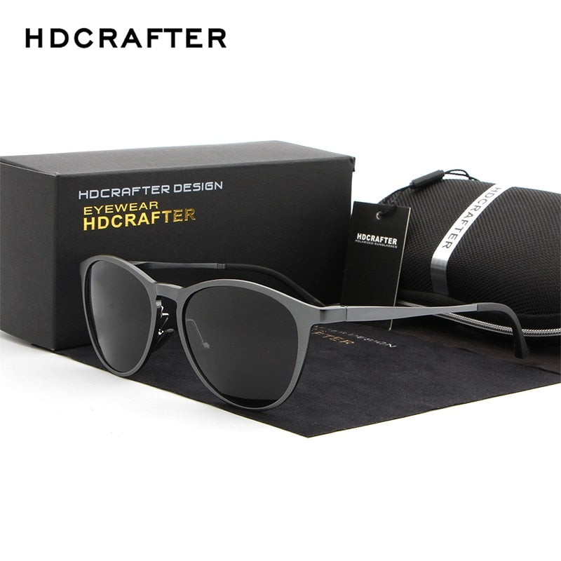 Hdcrafter Unisex Full Rim Oval Round Aluminum Frame Polarized Sunglasses L6625 Sunglasses HdCrafter Sunglasses   