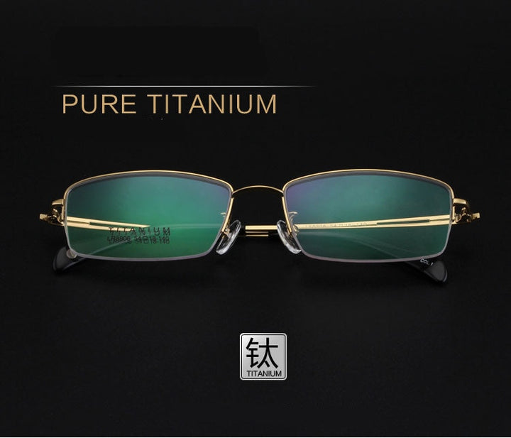 Men's Titanium Frame Half Rim Eyeglasses Lr8906 Semi Rim Bclear   
