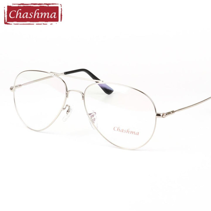 Chashma Ottica Unisex Full Rim Tr 90 Titanium Double Bridge Eyeglasses 3206 Full Rim Chashma Ottica Silver  