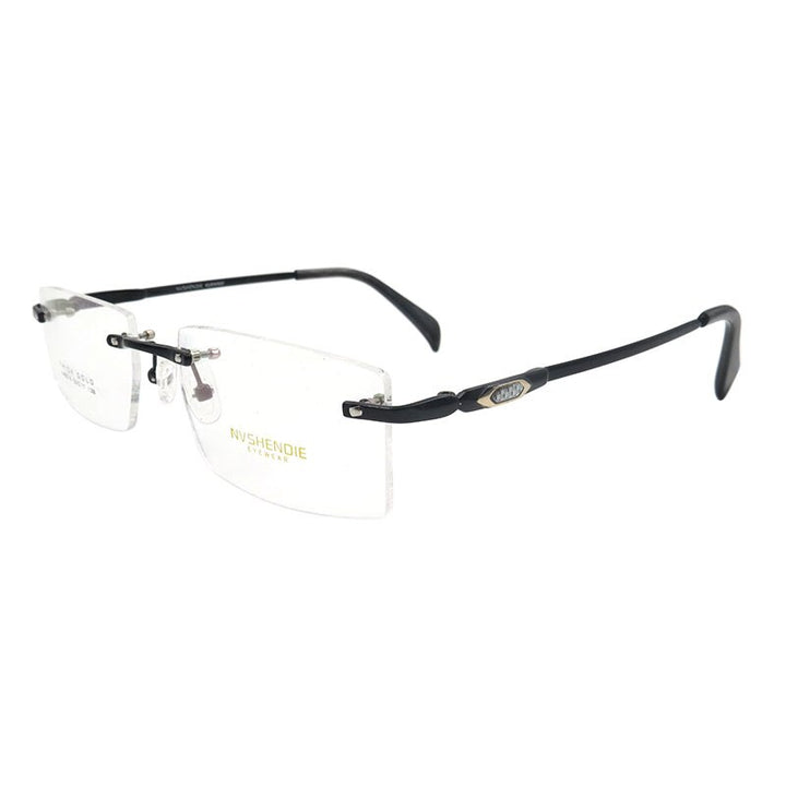 Men's Eyeglasses Titanium Alloy Rimless S8314 Rimless Gmei Optical black  