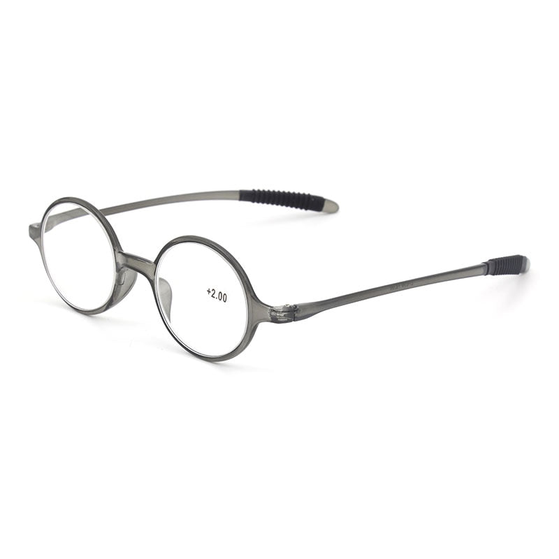 Hotochki Unisex Full Rim Round TR-90 Resin Frame Reading Glasses Lh236 Reading Glasses Hotochki +100 gray 