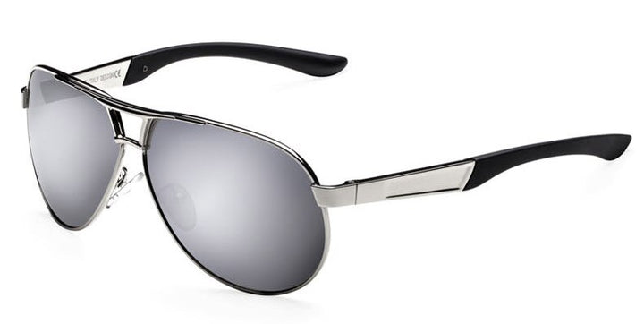 Reven Jate Men's Sunglasses Uv400 Polarized Coating Driving Mirrors Frame Material Alloy Sunglasses Reven Jate Silver  