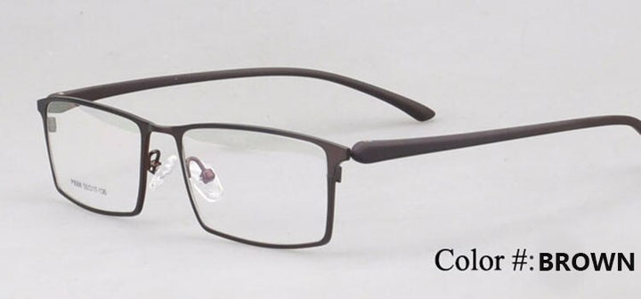 Men's Eyeglasses Full Frame Alloy Rectangular 9068 Frame Bclear Auburn  