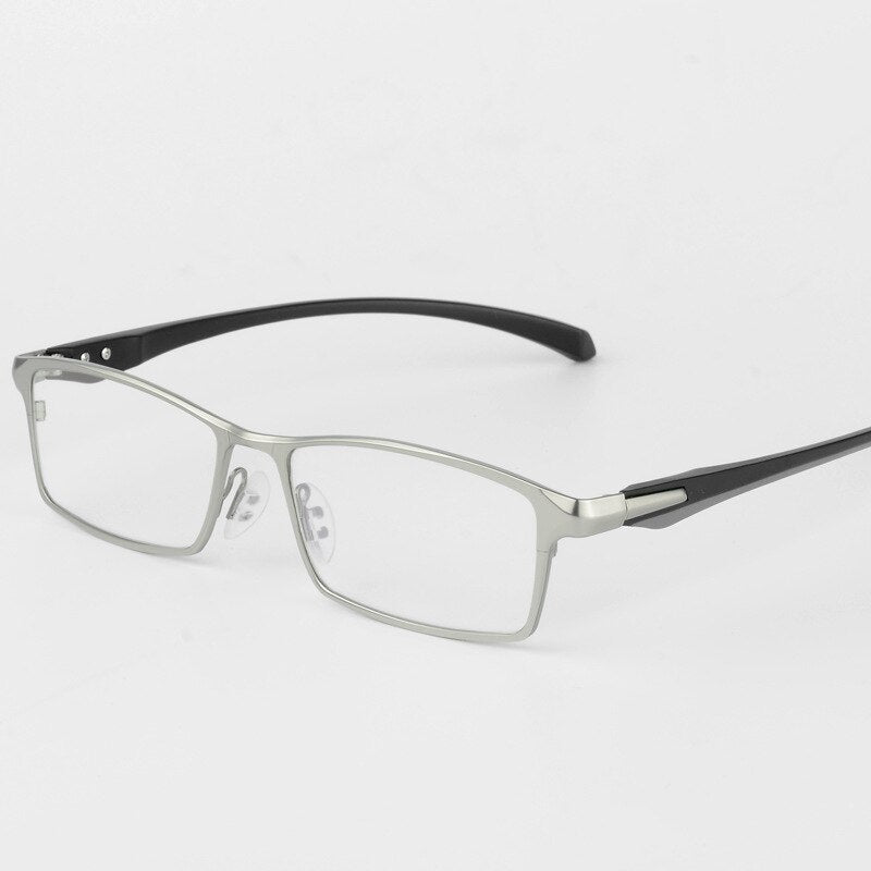 Men's Titanium Alloy Frame Half/Full Rim Eyeglasses 9064 9065 Full Rim Bclear Full frame Sliver  