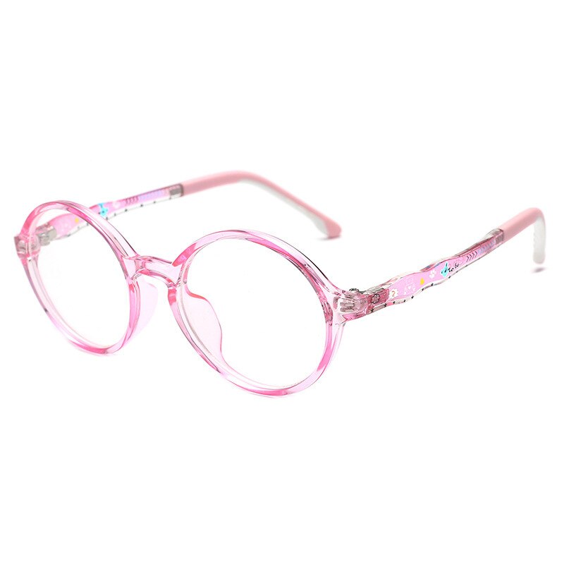 Unisex Children's Anti Blue Light Plastic Titanium Frame Eyeglasses Anti Blue Brightzone Pink  