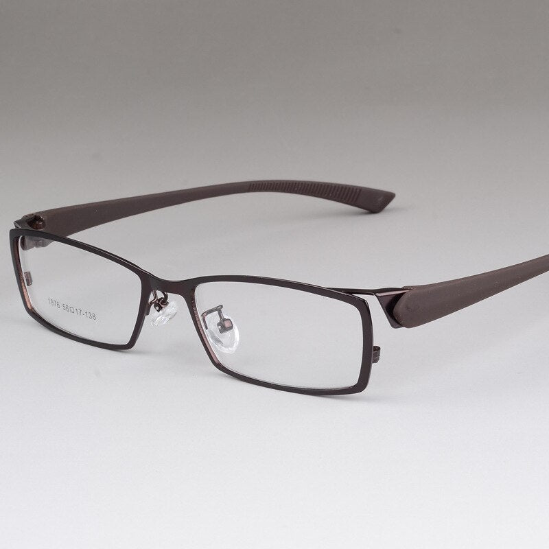 Men's Alloy Frame Full Rim Eyeglasses S1976 Full Rim Bclear Auburn  