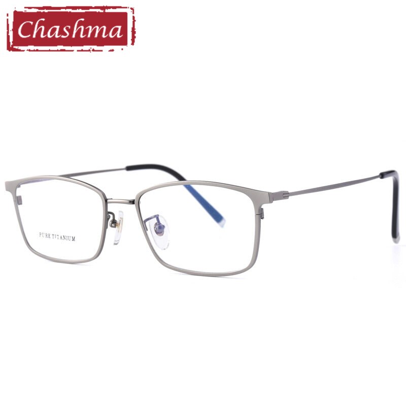 Chashma Ottica Men's Full Rim Square Titanium Eyeglasses 9910 Full Rim Chashma Ottica Gray  