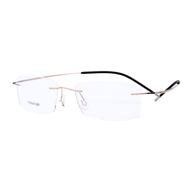 Hotochki Unisex Rimless Titanium Frame Eyeglasses E1055 Rimless Hotochki Gold  