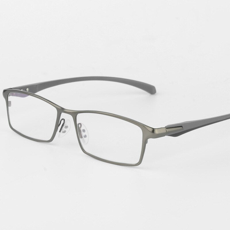 Men's Titanium Alloy Frame Half/Full Rim Eyeglasses 9064 9065 Full Rim Bclear Full frame Gray  