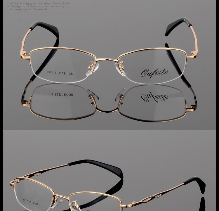 Women's Alloy Semi Rim Frame Oval Eyeglasses 601 Semi Rim Bclear   