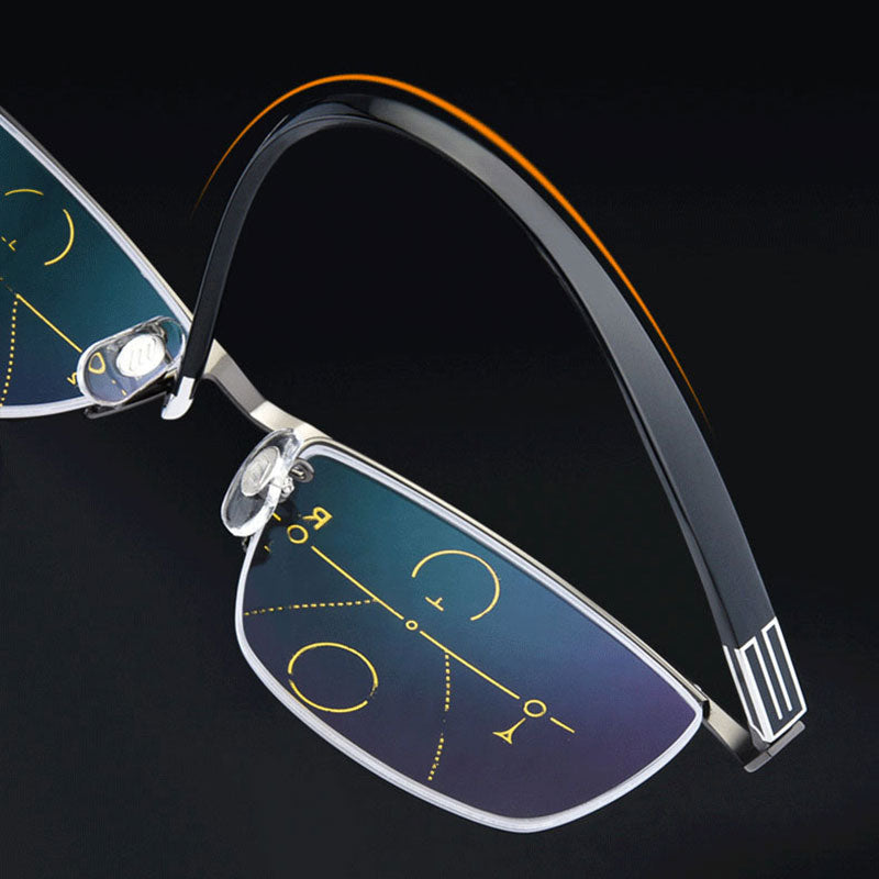 Reven Jate Semi Rim Eyewear Smart Zoom Progressive Multifocal Anti-Blue Ray Reading Hyperopia Multifocal Semi Rim Reven Jate   
