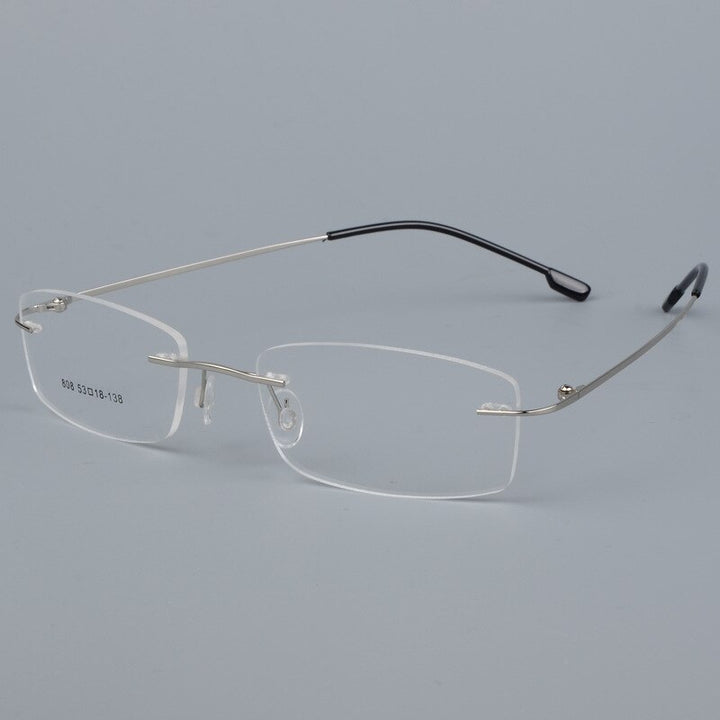 Bclear Men's Eyeglasses Titanium Alloy Rimless Ultralight Sj808 Rimless Bclear   