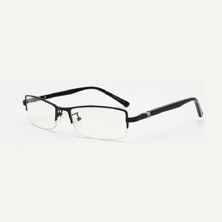 Reven Jate Men's Semi Rim Rectangle Tr 90 Titanium Eyeglasses 9036 Frames Reven Jate C2  