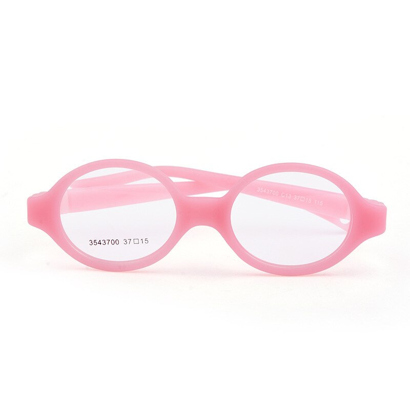 Unisex Children's Round Eyeglasses Plastic Titanium Frame 3543700 Frame Brightzone C13 Pink  