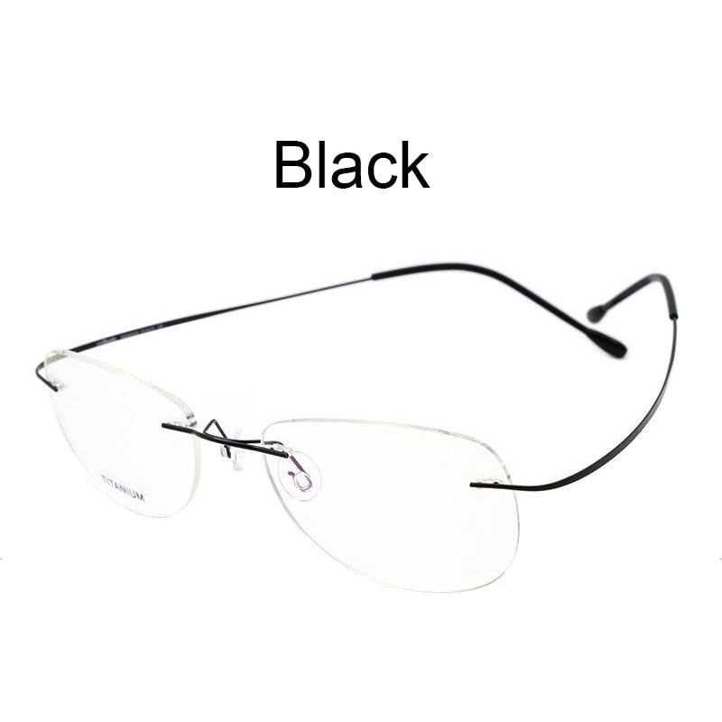 Hotochki Unisex Titanium Memory Alloy Rimless Frame Eyeglasses Rimless Hotochki black  