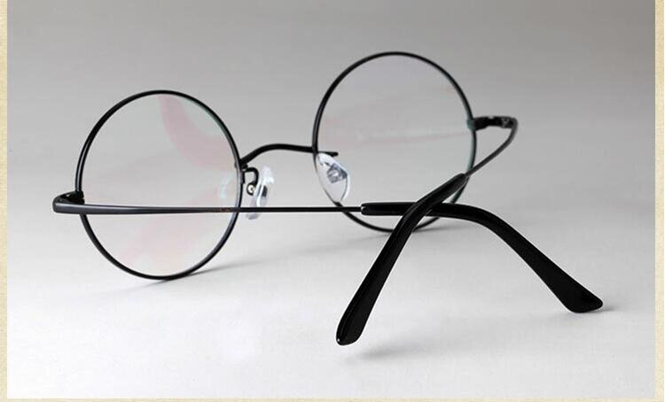 Unisex Eyeglasses Round Frame Pure Titanium E8018 Frame Bclear   