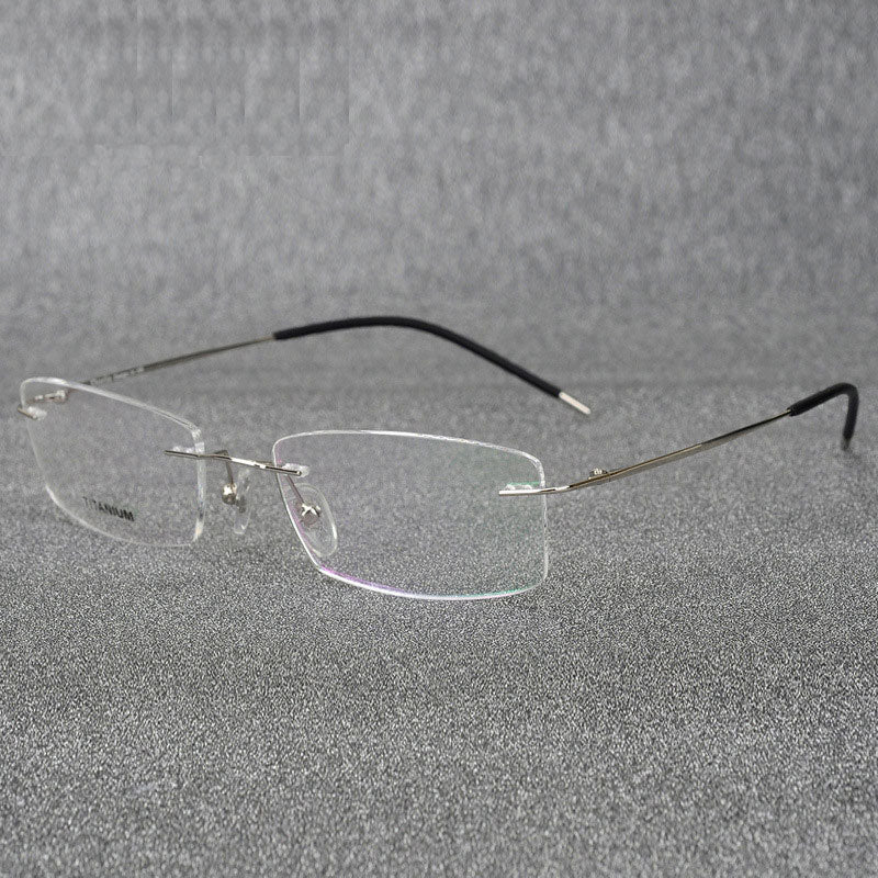 Hotochki Rimless Titanium Alloy Frame Flexible Temple Eyeglasses Rimless Hotochki Silver  