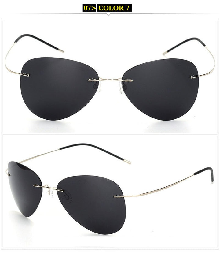 Aissuarvey Men's Polarized Rimless Titanium Sunglasses As1761241 Sunglasses Aissuarvey Sunglasses Color 7  