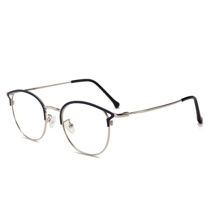 Hotochki Full Rim Cat Eye Alloy Frame Eyeglasses 9029 Full Rim Hotochki black silver  
