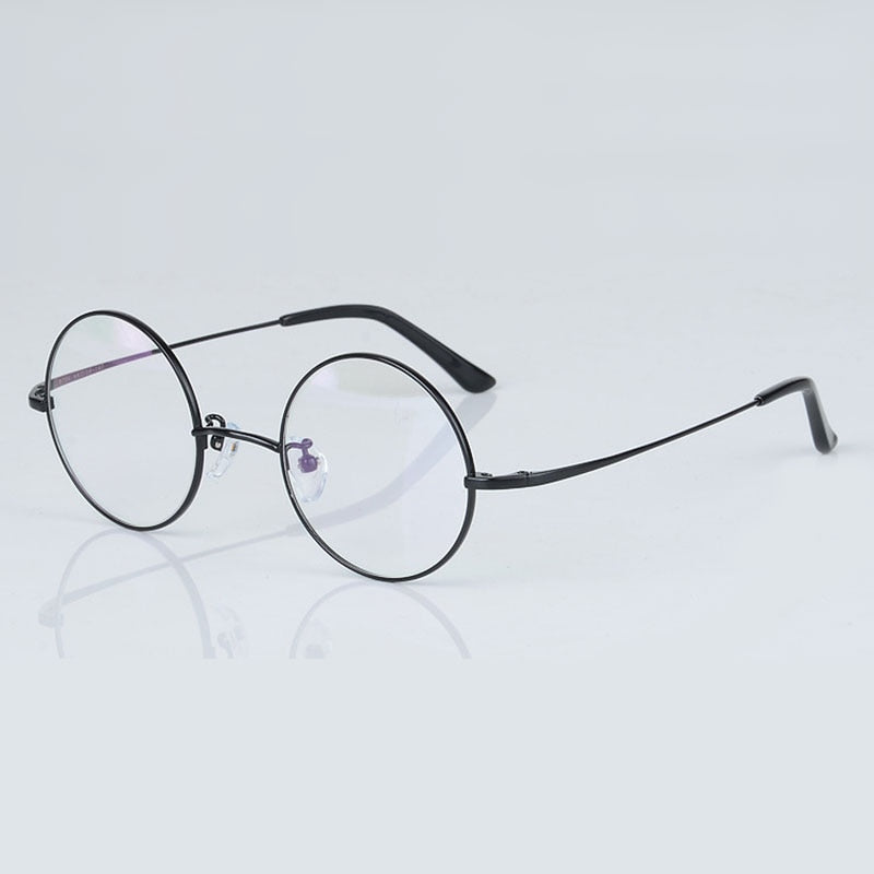 Reven Jate 8786 Men Titanium Eyeglasses Frame Round Shape Eyewear For Man Rx Spectacles Glasses Frame Frame Reven Jate Black  
