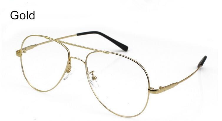 Men's Eyeglasses Big Size Aviator Metal Flexible B1013 Frame Brightzone Gold  