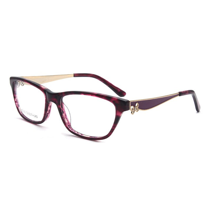 Reven Jate K9121 Acetate Full Rim Flexible Eyeglasses Frame For Men And Women Eyewear Frame Spectacles Full Rim Reven Jate purple  