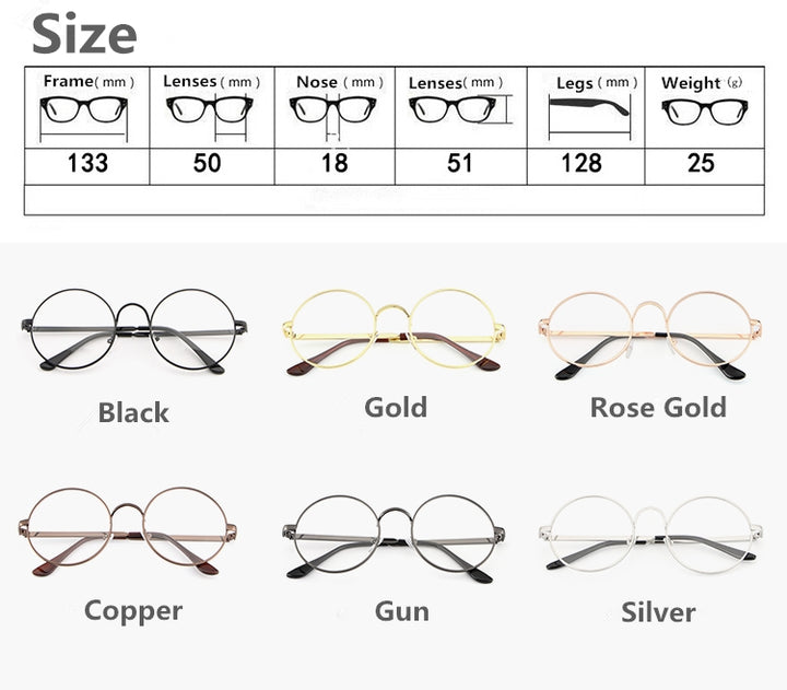 Hdcrafter Women's Full Rim Round Alloy Frame Eyeglasses Lx3048 Full Rim Hdcrafter Eyeglasses   