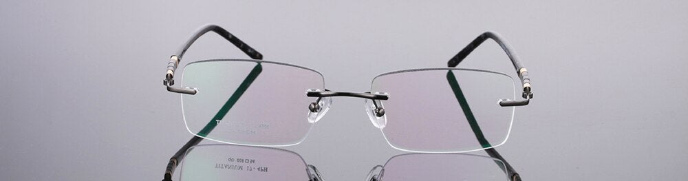 Aissuarvey Men's Rimless Stainless Steel Titanium Frame Eyeglasses As10081 Rimless Aissuarvey Eyeglasses   