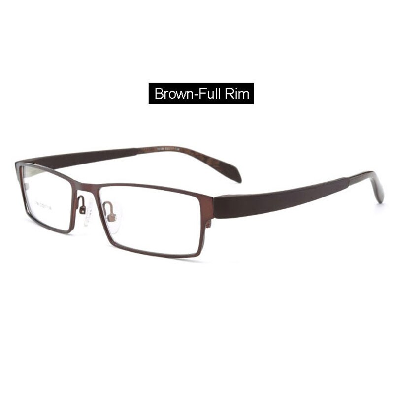 Hotochki Men's Full Rim IP Electroplated Alloy Frame Eyeglasses 1711 Full Rim Hotochki Brown Full-Rim  