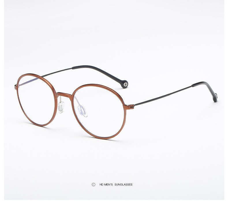 Unisex Eyeglasses Full Frame Round Anti Blue Light Th0003 Anti Blue Brightzone Coffee  