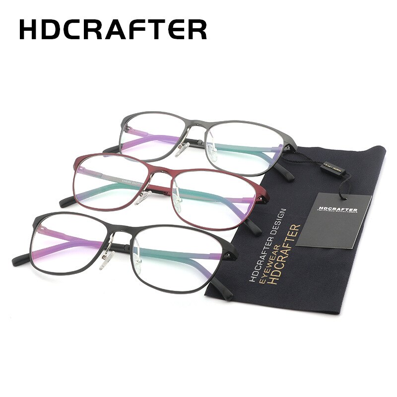 Hdcrafter Unisex Full Rim Square Aluminum Magnesium Frame Eyeglasses Lp6290 Full Rim Hdcrafter Eyeglasses   