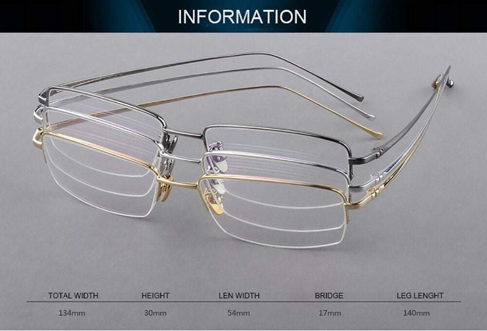 Aissuarvey Men's Semi Rim Titanium Frame  Eyeglasses As160031 Semi Rim Aissuarvey Eyeglasses   