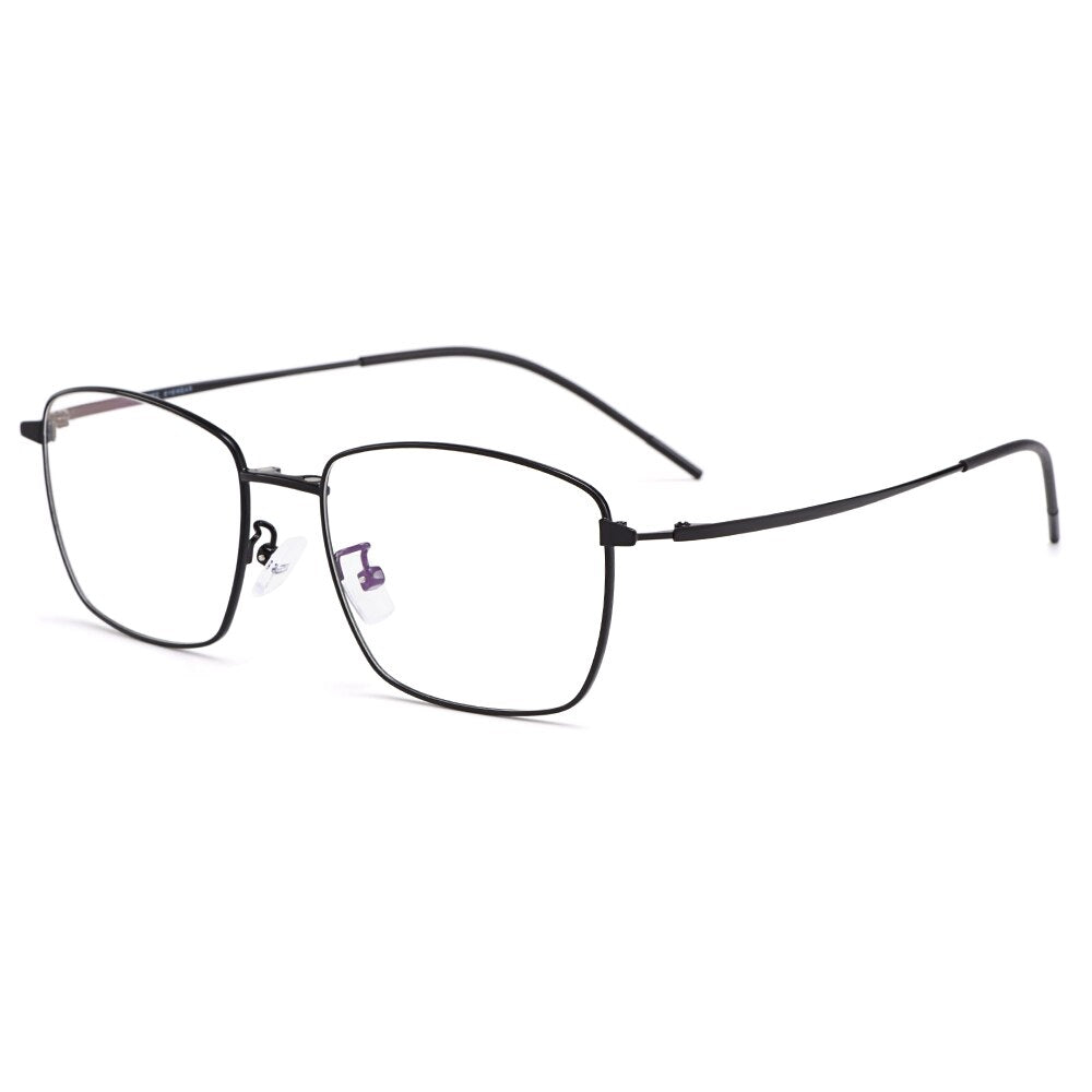 Men's Eyeglasses Clip On Sunglasses Square Titanium Alloy S9335 Clip On Sunglasses Gmei Optical   